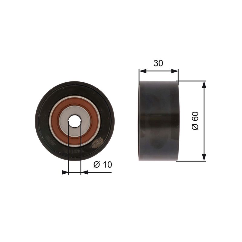 Deflection/Guide Pulley, timing belt GATES T42162