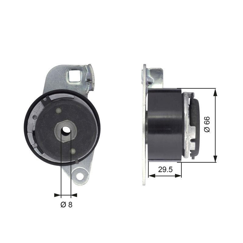 Įtempiklio skriemulys, paskirstymo diržas GATES T43045