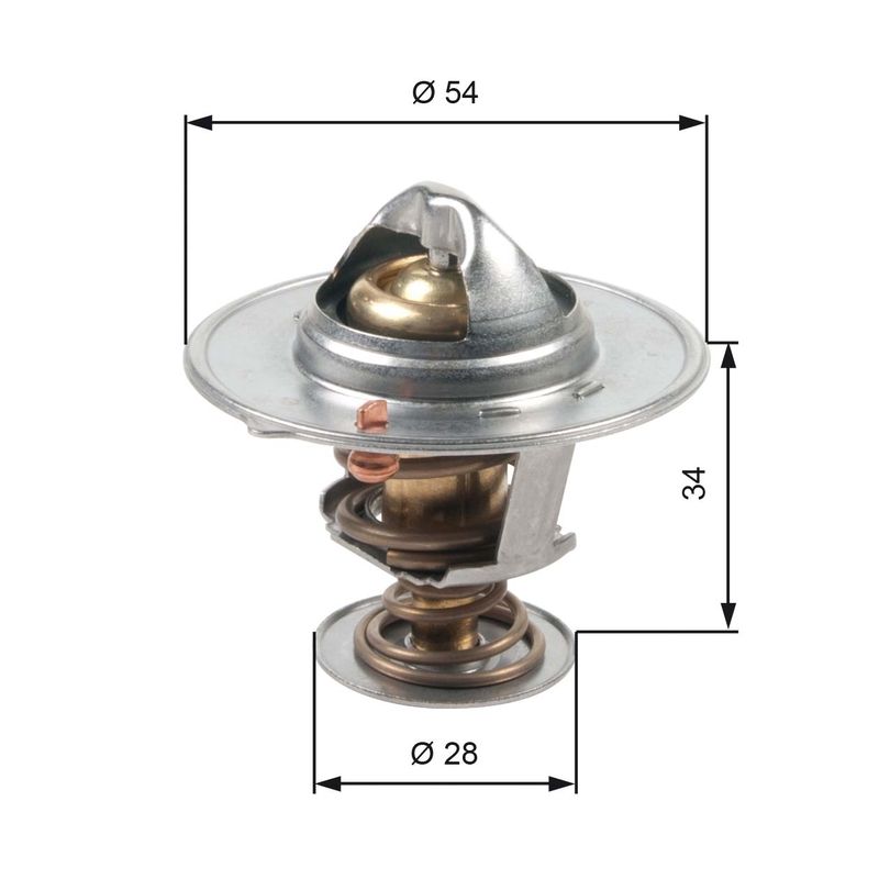 Termostatas, aušinimo skystis GATES TH47685G1