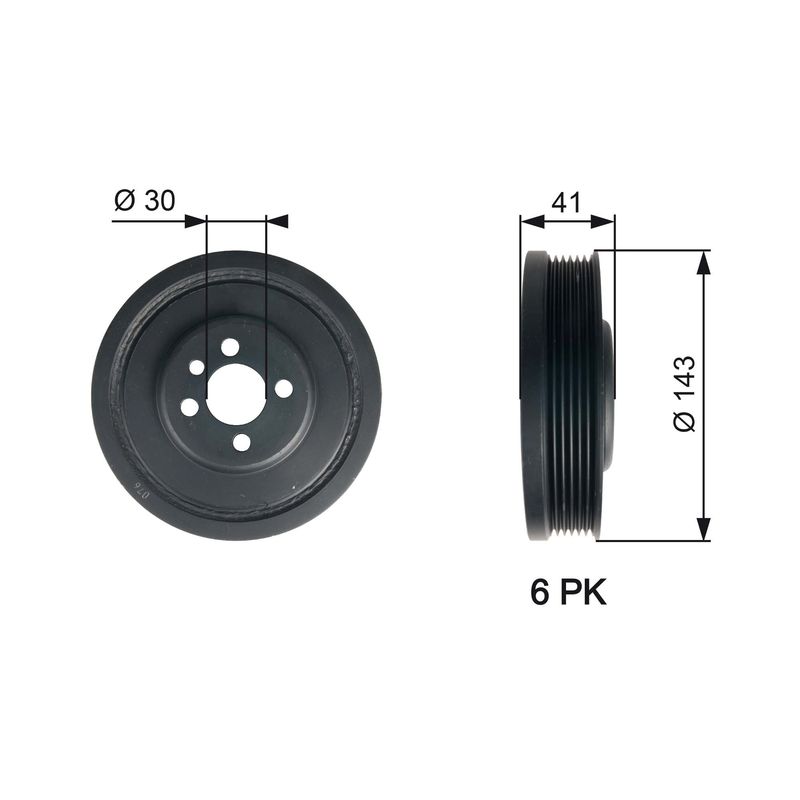 Belt Pulley, crankshaft GATES TVD1001