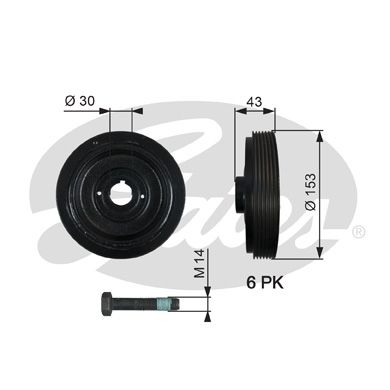 Belt Pulley, crankshaft GATES TVD1005A