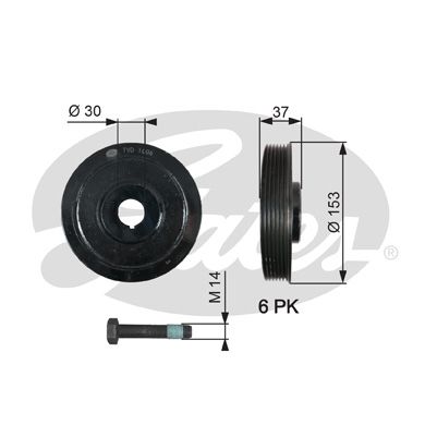 Belt Pulley, crankshaft GATES TVD1006A