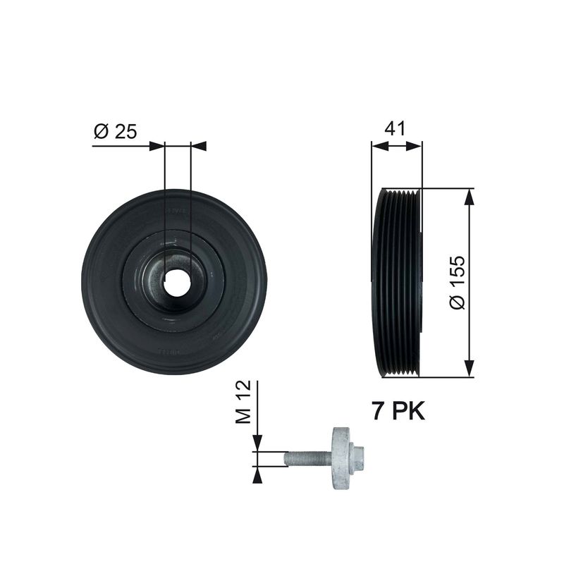 Belt Pulley, crankshaft GATES TVD1017A