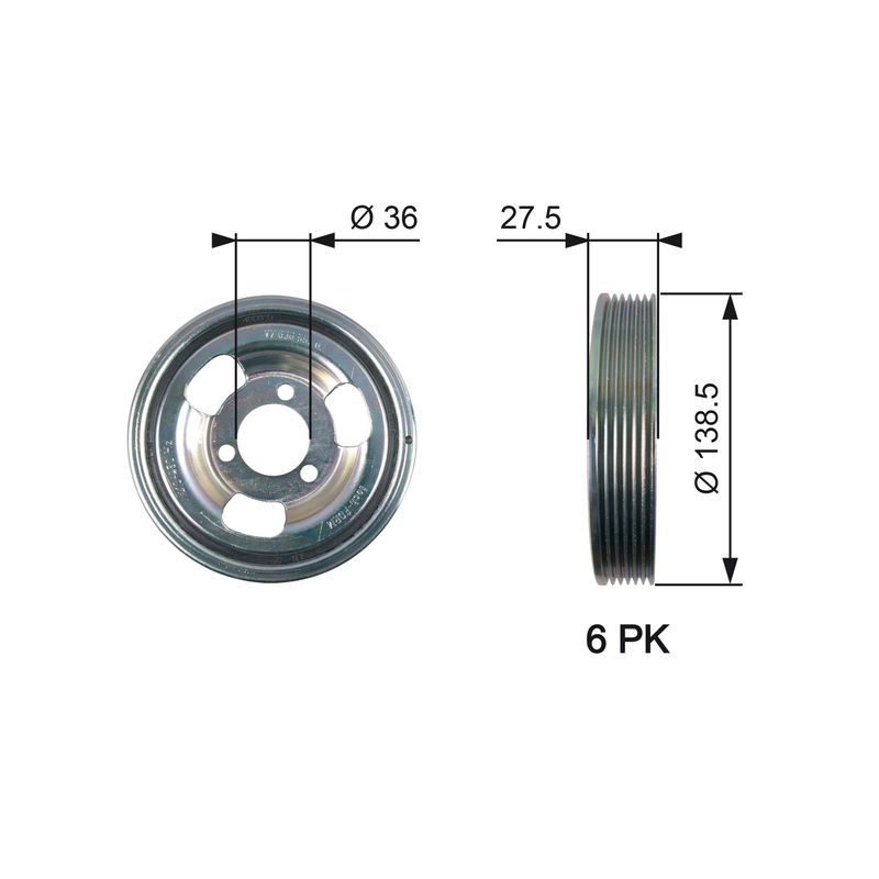 Belt Pulley, crankshaft GATES TVD1117