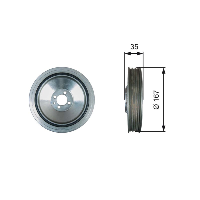 Belt Pulley, crankshaft GATES TVD1135