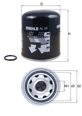 Air Dryer Cartridge, compressed-air system KNECHT AL 25