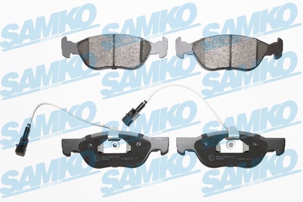Комплект гальмівних накладок, дискове гальмо SAMKO 5SP1076