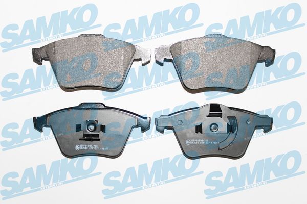 Комплект гальмівних накладок, дискове гальмо SAMKO 5SP1277