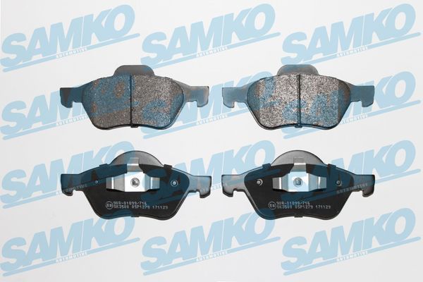 Комплект гальмівних накладок, дискове гальмо SAMKO 5SP1279