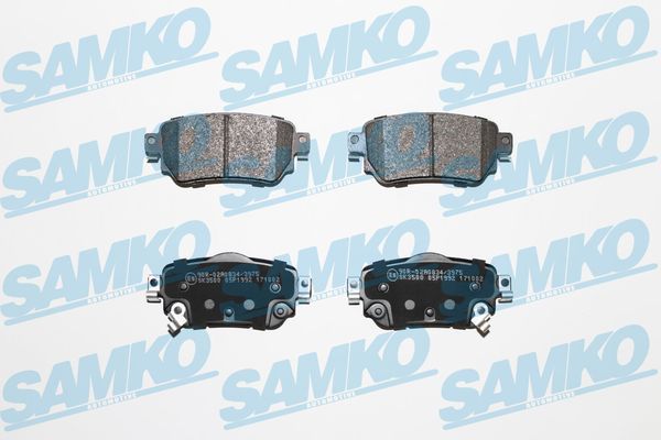 Комплект гальмівних накладок, дискове гальмо SAMKO 5SP1992