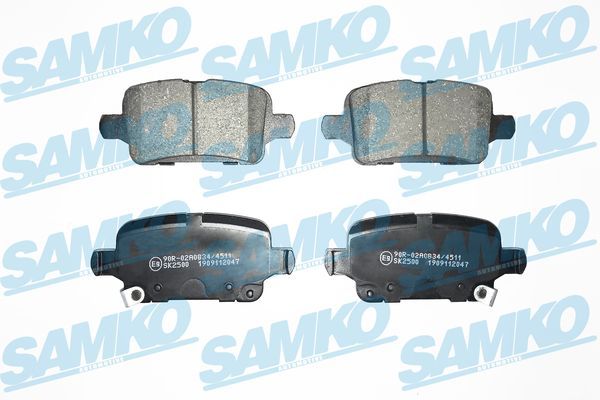 Комплект гальмівних накладок, дискове гальмо SAMKO 5SP2047