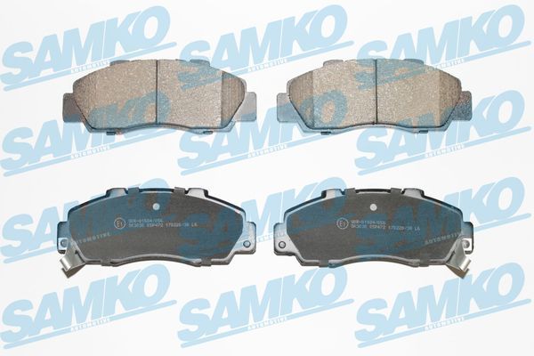 Комплект гальмівних накладок, дискове гальмо SAMKO 5SP472