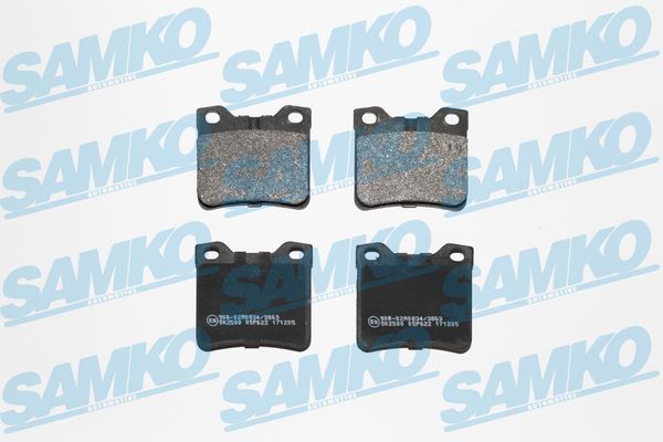 Комплект гальмівних накладок, дискове гальмо SAMKO 5SP622