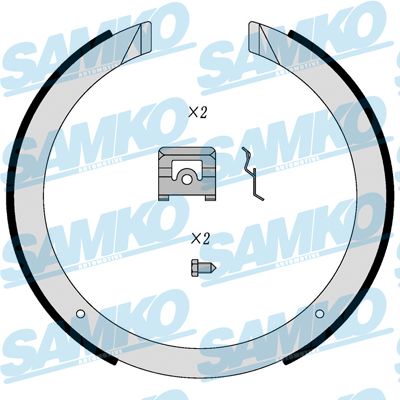 Brake Shoe Set, parking brake SAMKO 81098