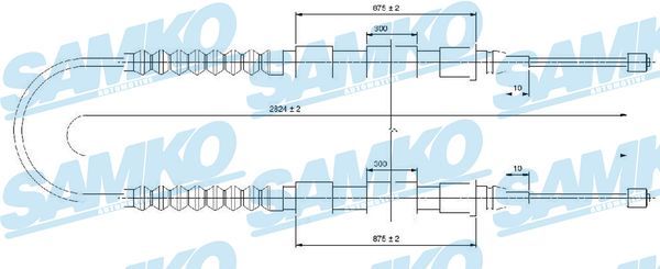 Cable Pull, parking brake SAMKO C0175B