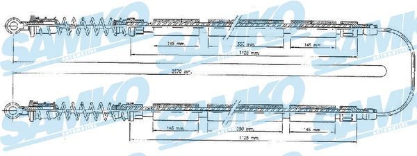 Cable Pull, parking brake SAMKO C0203B