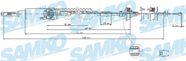 Cable Pull, clutch control SAMKO C0240C