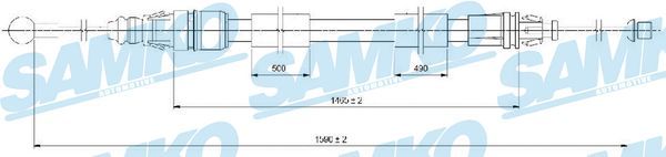 Cable Pull, parking brake SAMKO C0721B