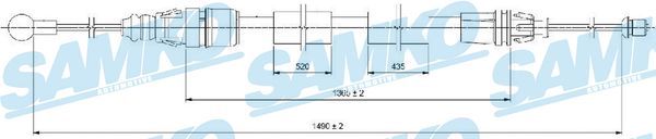 Cable Pull, parking brake SAMKO C0733B