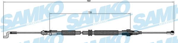 Cable Pull, parking brake SAMKO C0973B
