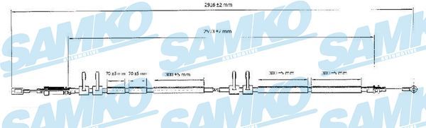 Cable Pull, parking brake SAMKO C0989B