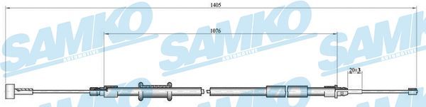Cable Pull, parking brake SAMKO C1008B