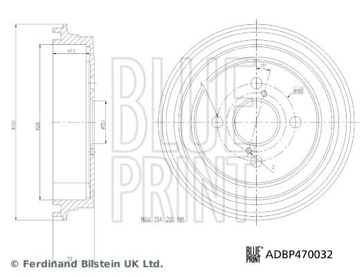 Brake Drum BLUE PRINT ADBP470032