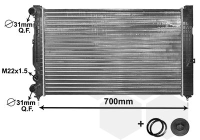 Radiatorius, variklio aušinimas VAN WEZEL 03002123