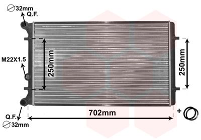 Radiatorius, variklio aušinimas VAN WEZEL 03002155