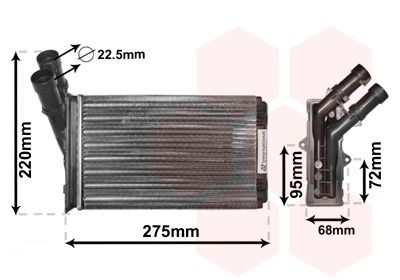 Heat Exchanger, interior heating VAN WEZEL 09006055