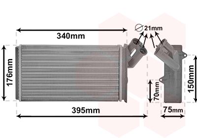 Heat Exchanger, interior heating VAN WEZEL 09006129