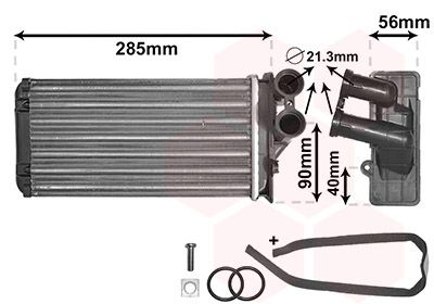 Heat Exchanger, interior heating VAN WEZEL 09006239