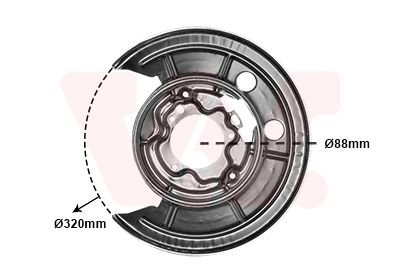 Splash Guard, brake disc VAN WEZEL 1651373