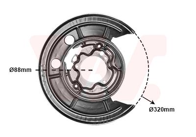 Splash Guard, brake disc VAN WEZEL 1651374