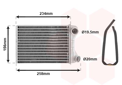 Heat Exchanger, interior heating VAN WEZEL 17006242