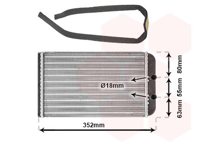 Heat Exchanger, interior heating VAN WEZEL 17006265