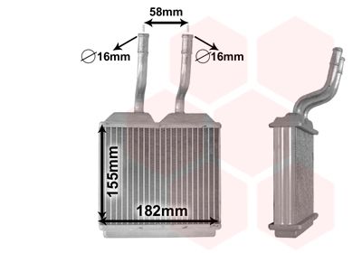 Heat Exchanger, interior heating VAN WEZEL 37006197