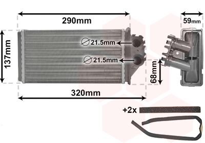 Heat Exchanger, interior heating VAN WEZEL 40006228