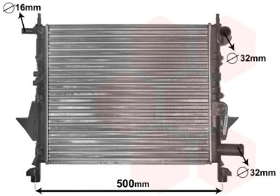 Radiator, engine cooling VAN WEZEL 43002217