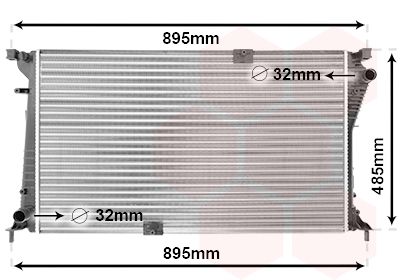 Radiator, engine cooling VAN WEZEL 43002490