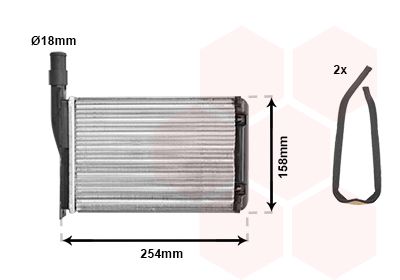 Heat Exchanger, interior heating VAN WEZEL 43006087