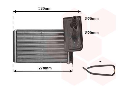 Heat Exchanger, interior heating VAN WEZEL 43006099