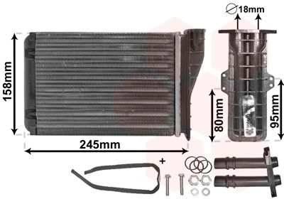 Heat Exchanger, interior heating VAN WEZEL 43006249