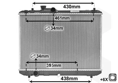 Radiator, engine cooling VAN WEZEL 52002083