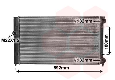 Radiator, engine cooling VAN WEZEL 58002099