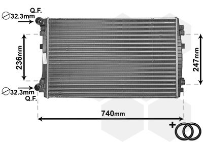 Радіатор, система охолодження двигуна VAN WEZEL 58002338