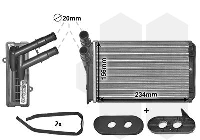 Heat Exchanger, interior heating VAN WEZEL 58006060