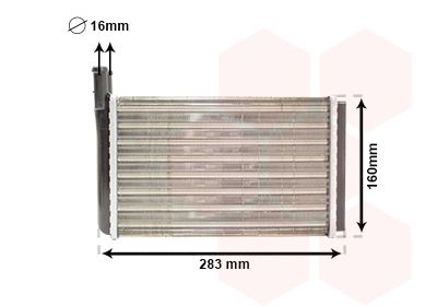 Heat Exchanger, interior heating VAN WEZEL 58006061