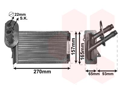 Heat Exchanger, interior heating VAN WEZEL 58006173