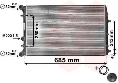 Радіатор, система охолодження двигуна VAN WEZEL 76002006